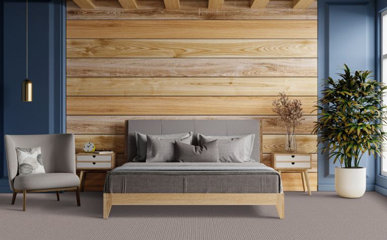 gray carpet in bedroom